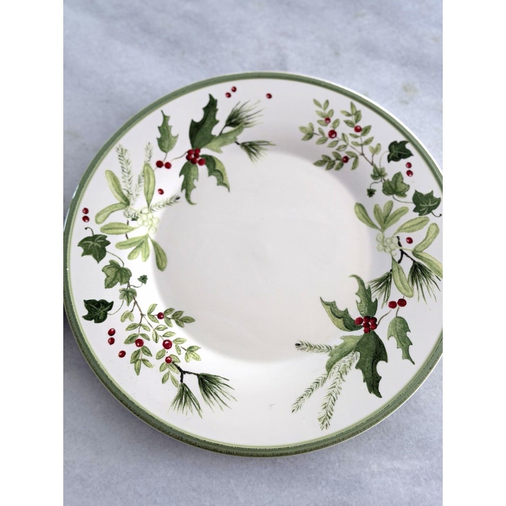 Park Designs Holly & Ivy Salad Plates Set of 4 Christmas Holiday 9" Discontinued